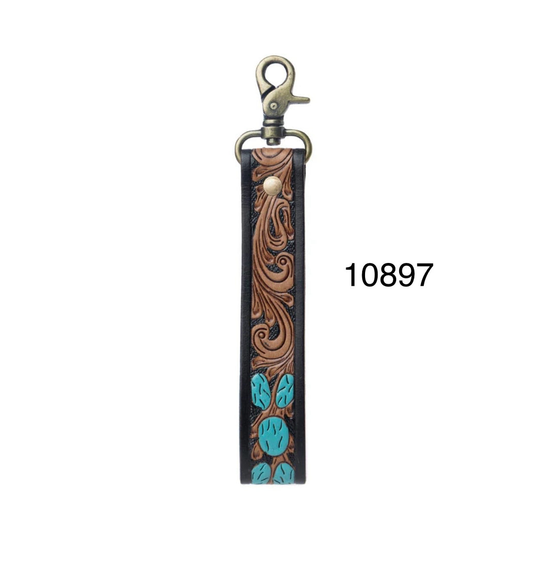 Turquoise Daydreams Keyfob in Black and Brown