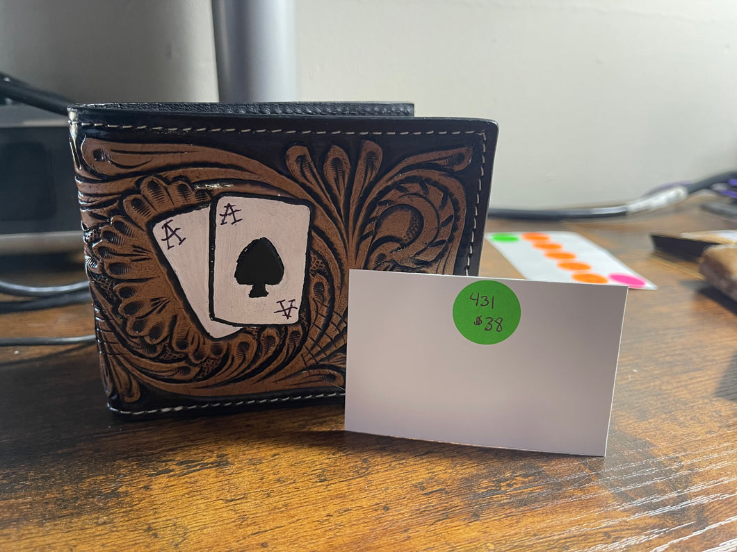 Aces Tooled Leather wallet
